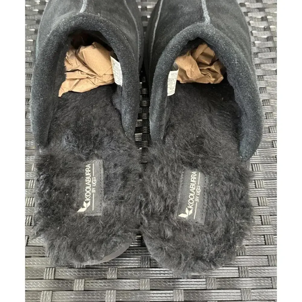 Koolaburra by UGG Men’s Slippers Bordon Black Suede‎ Shearling Lined Sz 13 Comfy